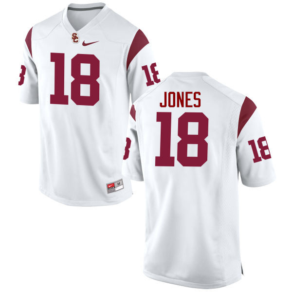 Men #18 Jalen Jones USC Trojans College Football Jerseys-White - Click Image to Close